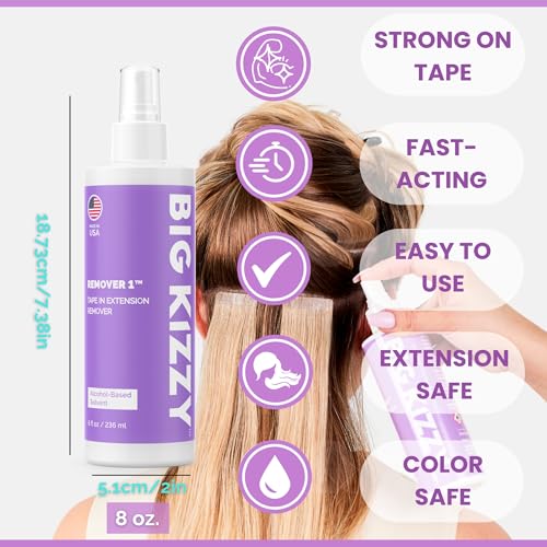 Big Kizzy 8oz Tape Ins Hair Extension Remover Spray 72 tabs Double Sided REGULAR Hold Hair Extension Replacement Tape by Big Kizzy Professional Quality and Easy to use instructions - Image 5