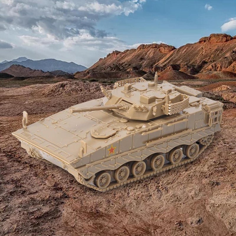 Miniature Tanks DIY Assembly Tank Model Diecast Armored Tank Simulation Games Visible Internal Construction Suitable for Home Decoration, Brown - Image 5