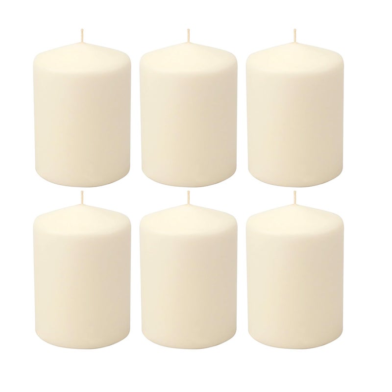 Stonebriar 35 Hour Long Burning Unscented Pillar Candles 3x4 Ivory