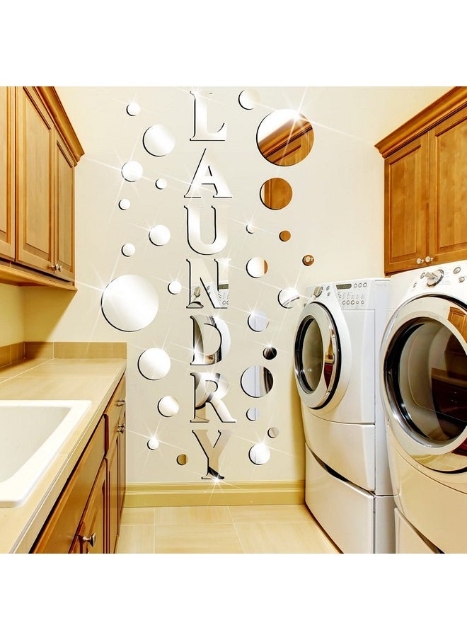 Zonon - 3D Acrylic Mirror Wall Stickers Laundry Room Mirror Wall Decal Circle Mirror Diy Wall Sticker Laundry Room Wall Stickers Acrylic Decorative Mirror Wall Stickers For Laundry Room Wall Decorations - Image 1
