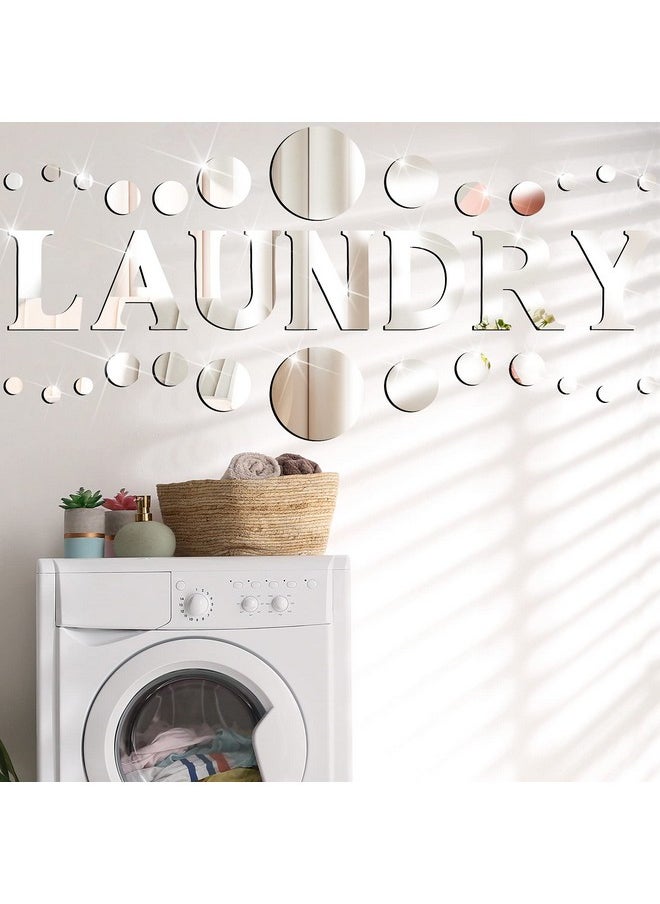 Zonon - 3D Acrylic Mirror Wall Stickers Laundry Room Mirror Wall Decal Circle Mirror Diy Wall Sticker Laundry Room Wall Stickers Acrylic Decorative Mirror Wall Stickers For Laundry Room Wall Decorations - Image 1