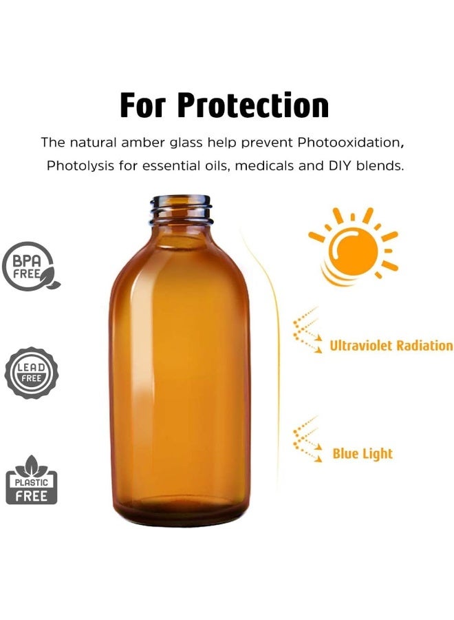 FUFU 8oz Amber Glass Boston Spray Bottles (5 Pack) With fog and airflow settings - Image 4