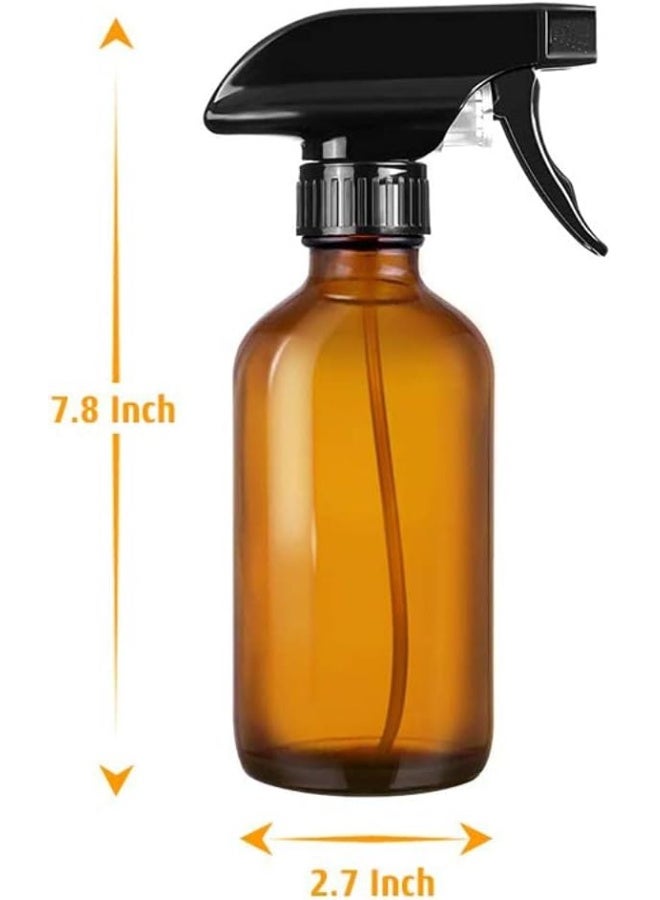 FUFU 8oz Amber Glass Boston Spray Bottles (5 Pack) With fog and airflow settings - Image 2