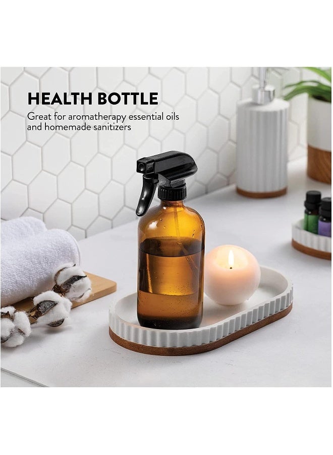 FUFU 8oz Amber Glass Boston Spray Bottles (5 Pack) With fog and airflow settings - Image 5
