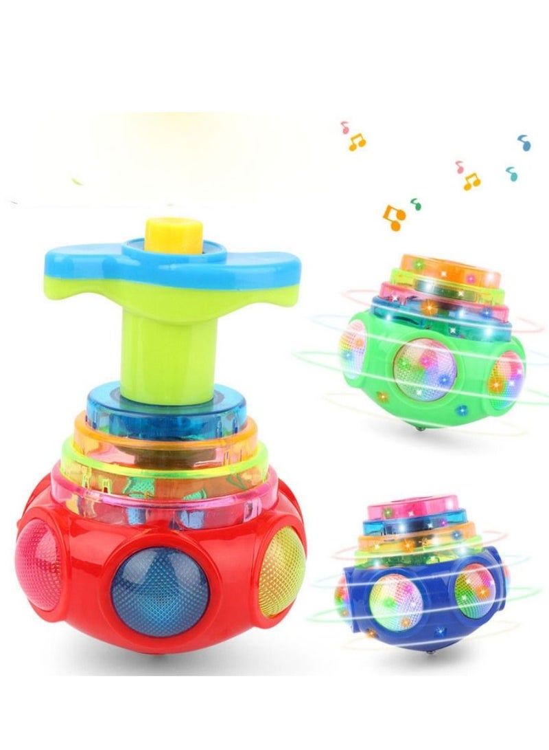 Kids Music Rotating Gyro Spin Toys LED Flashing Gyro Peg - Image 2