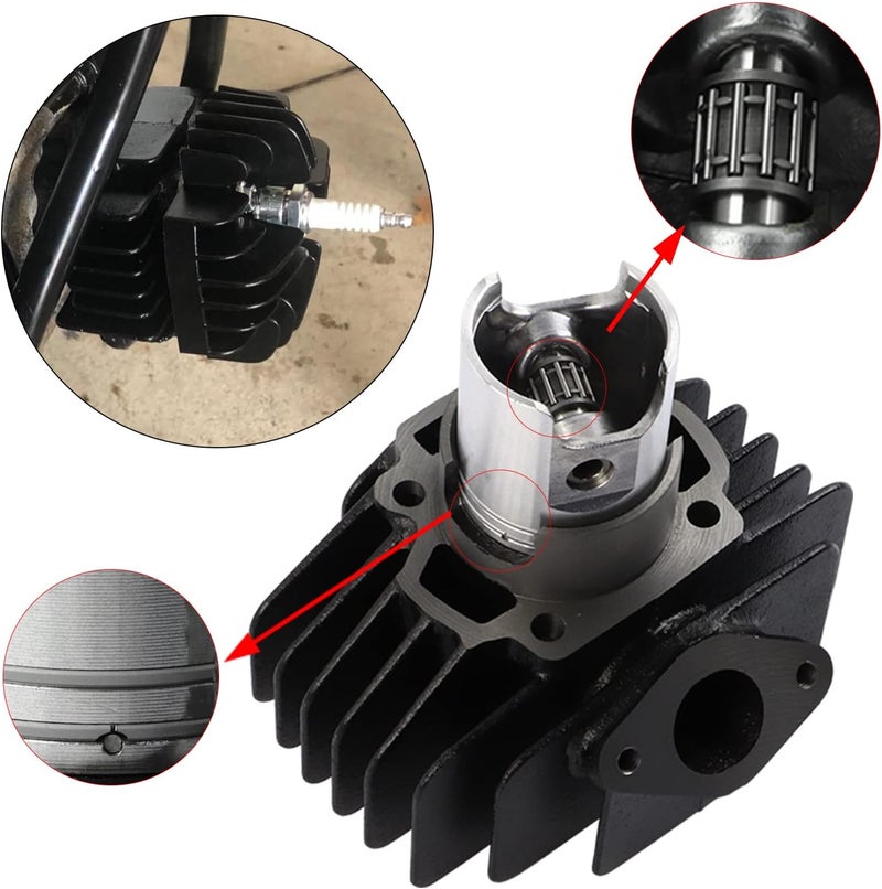 FLYPIG Cylinder Head Piston Assembly Kit for Yamaha PW50 QT50 60cc BIG BORE - Image 4