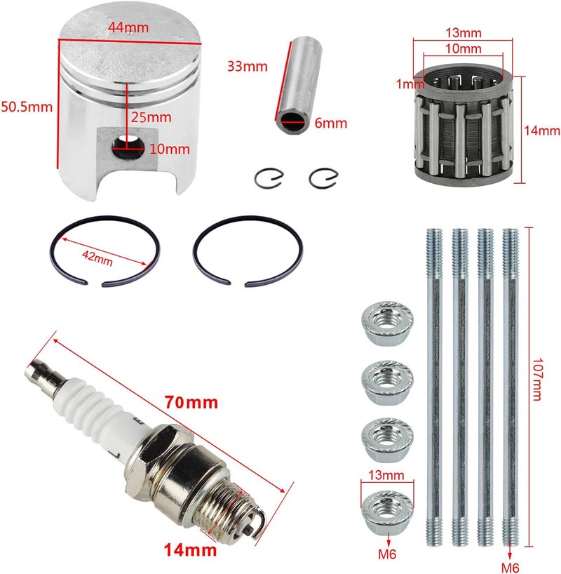FLYPIG Cylinder Head Piston Assembly Kit for Yamaha PW50 QT50 60cc BIG BORE - Image 3