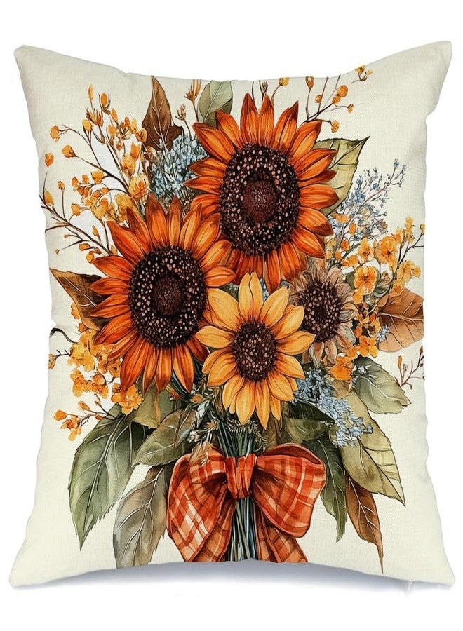 AACORS Fall Pillow Cover 18x18 Inch Sunflower Decor Floral Farmhouse Seasonal Pillow Case Decorations for Home Sofa Couch AA726-18 - Image 1