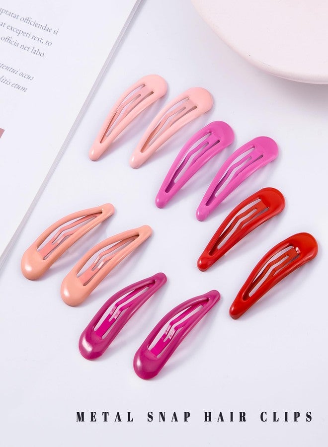 Cptots 20 PCS Metal Snap Hair Clips Water Drop No Slip Hair Barrettes for Women Small Hair Clips For Thick And Thin Fine Hair,Red Gradient Pink Rose Red,1.97 x 0.5 Inches. - Image 3