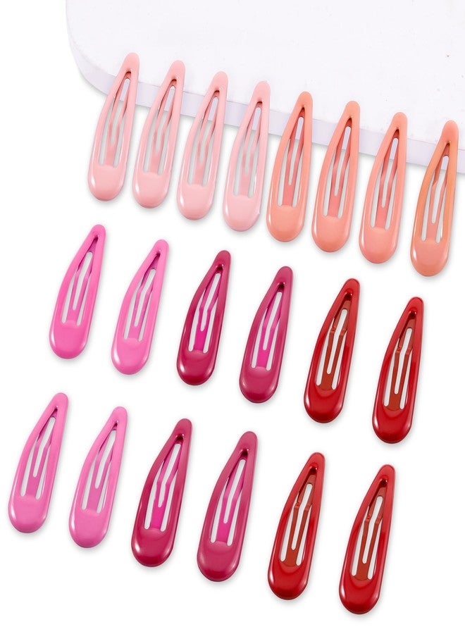 Cptots 20 PCS Metal Snap Hair Clips Water Drop No Slip Hair Barrettes for Women Small Hair Clips For Thick And Thin Fine Hair,Red Gradient Pink Rose Red,1.97 x 0.5 Inches. - Image 1