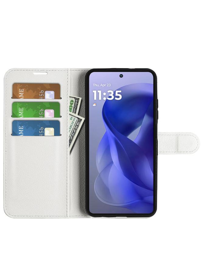 اس-توب جراب لهاتف Motorola Moto G Power 2025، جراب هاتف جلدي أفقي قابل للطي مع حامل، بتصميم ليتشي - Image 4