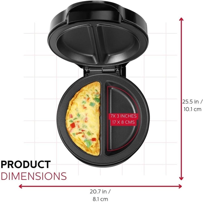NEXXON EXPORT NEXXON Electric Omelette Maker NonStick Automatic Omelet Maker Dual Section Egg Cooker Machine for Quick Easy Breakfast Compact Portable Kitchen Appliance Best Omelette Maker  - Image 4