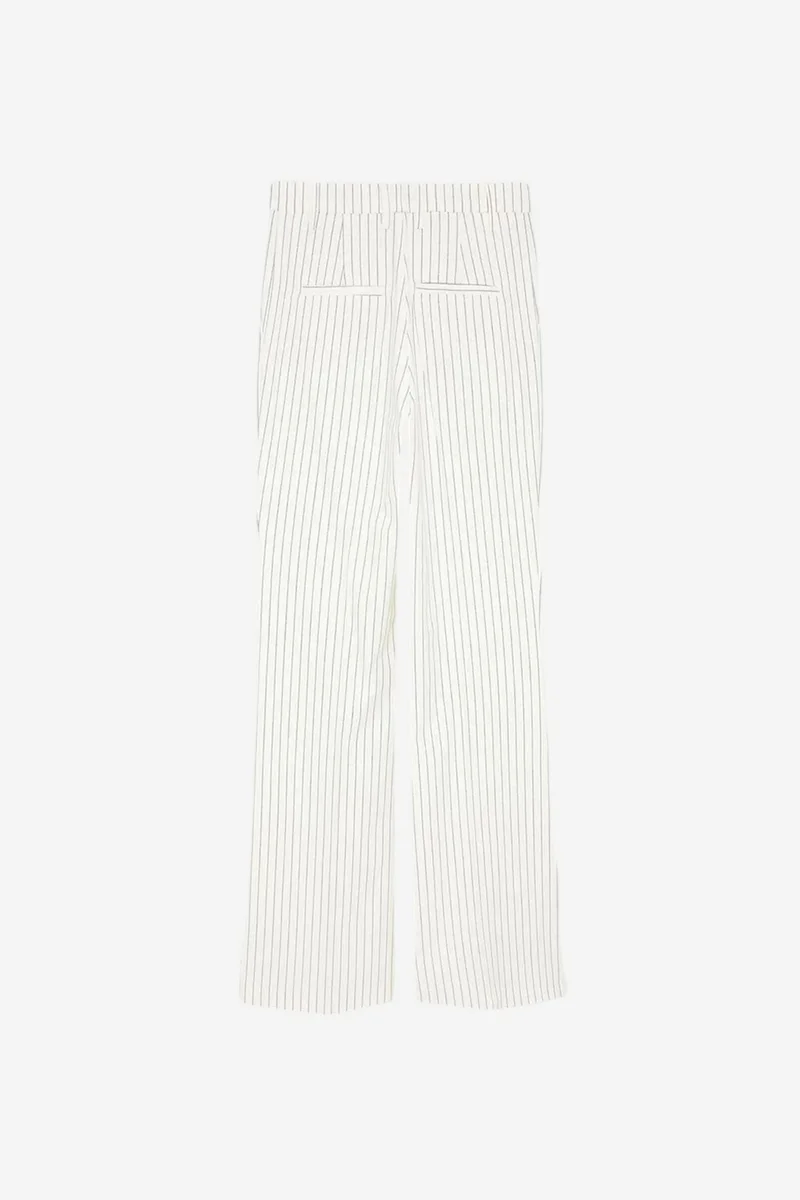 Dilvin Dusty White DILVIN Women’s Mid-Waist Wide-Leg Striped Trousers for Women | Best Price UAE
