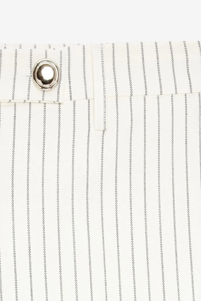 Dilvin Dusty White DILVIN Women’s Mid-Waist Wide-Leg Striped Trousers for Women | Best Price UAE
