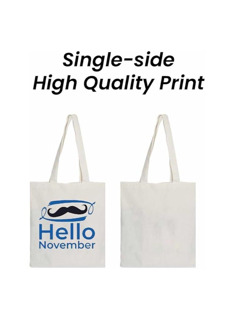 PRINTSHOP4ME Movember Awareness Cotton Jute Bag Eco-Friendly Tote For Supporting Men's Health Initiatives Ideal For Events,Fundraisers And Everyday Use Perfect For Supporting ProstateCancer Initiatives - Image 4