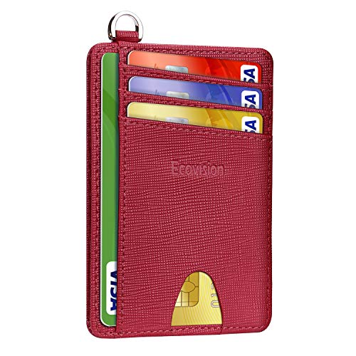 EcoVision Slim Minimalist Front Pocket Wallet, RFID Blocking Credit Card Holder Wallet with Detachable D-Shackle for Men Women - Image 1