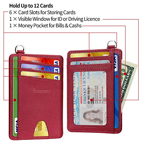 EcoVision Slim Minimalist Front Pocket Wallet, RFID Blocking Credit Card Holder Wallet with Detachable D-Shackle for Men Women - Image 5