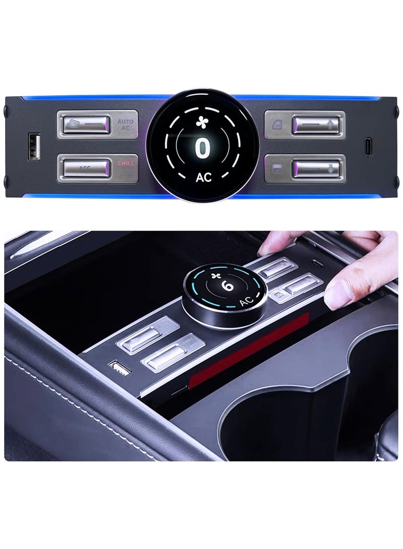 Vierex Center Control Expansion Dock Station For Tesla Model Y/3 21-23 LCD Intelligent Mode Music Adjustment Multi USB Type C Charger Port Physical Button Knob Controller Multifunctional Shortcut Key - Image 1
