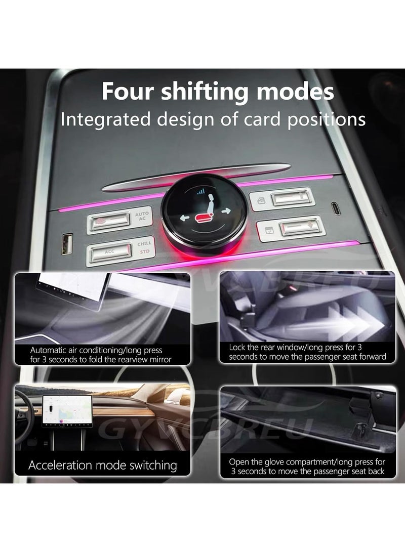 Vierex Center Control Expansion Dock Station For Tesla Model Y/3 21-23 LCD Intelligent Mode Music Adjustment Multi USB Type C Charger Port Physical Button Knob Controller Multifunctional Shortcut Key - Image 3