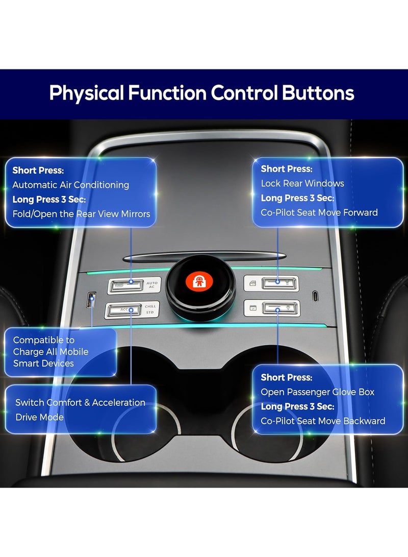 Vierex Center Control Expansion Dock Station For Tesla Model Y/3 21-23 LCD Intelligent Mode Music Adjustment Multi USB Type C Charger Port Physical Button Knob Controller Multifunctional Shortcut Key - Image 4