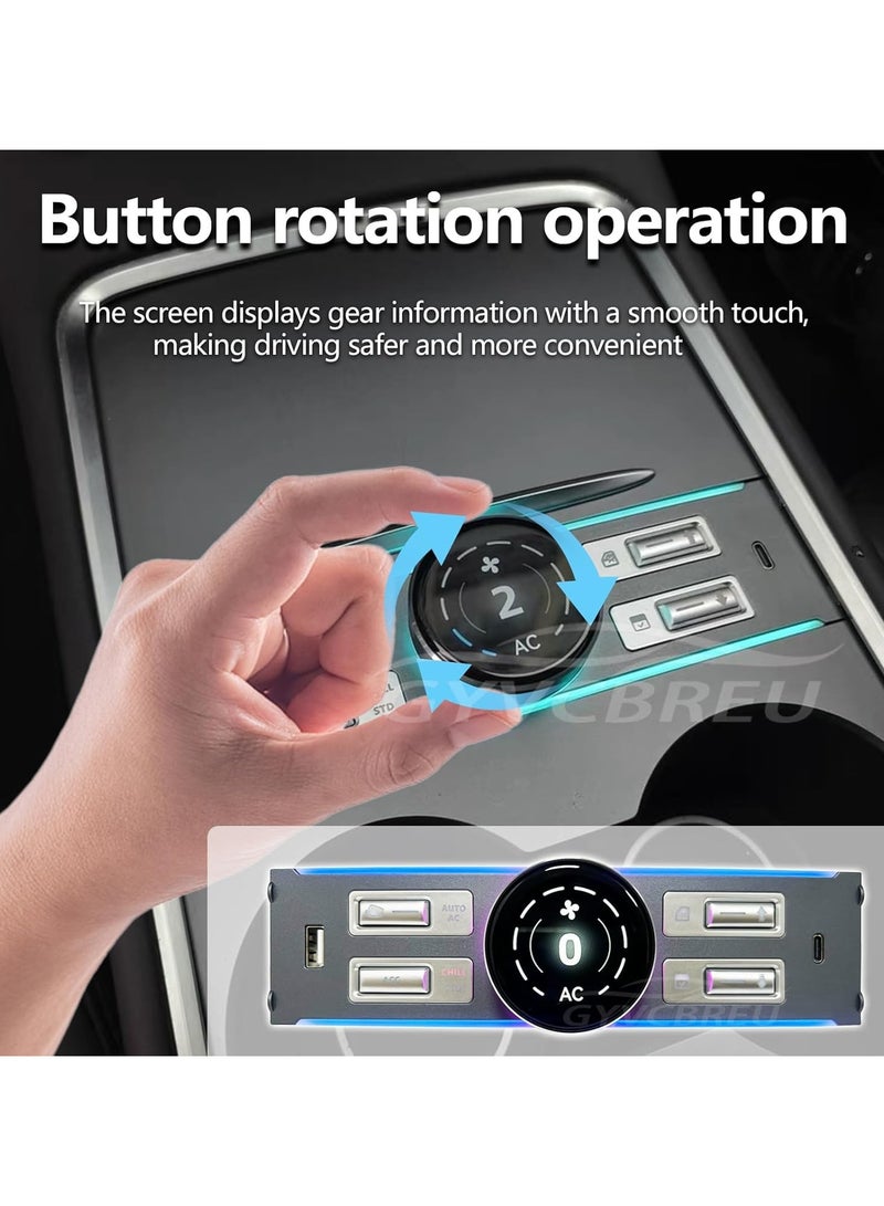 Vierex Center Control Expansion Dock Station For Tesla Model Y/3 21-23 LCD Intelligent Mode Music Adjustment Multi USB Type C Charger Port Physical Button Knob Controller Multifunctional Shortcut Key - Image 5