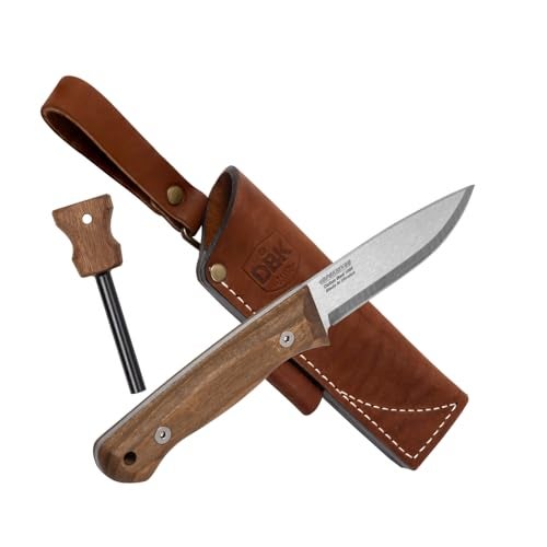 BPSKNIVES Bushmate 2.0 Designed by DBK - Bushcraft Knife - Fixed-Blade Carbon Steel Knife with Leather Sheath & Firestarter - Outdoor Full Tang Camping Survival Knives - Image 1