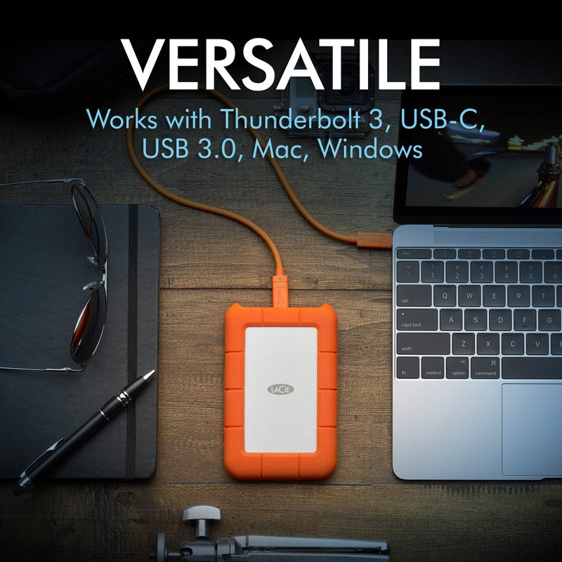 LACIE قرص صلب خارجي LaCie Rugged سعة 5TB USB-C - مقاوم للصدمات والغبار والمطر، محمول لأجهزة Mac وPC - Image 4