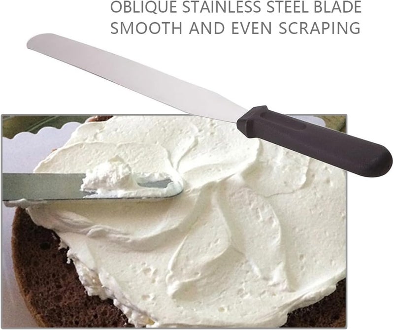 ICSTM Offset Spatula,Black Stainless Steel Offset Spatula (2 Pack,6in+8in,Straight) - Image 4