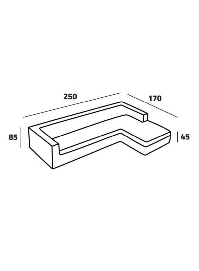 بيتك كنبة زاوية كتان مقاس 250×170 سم العمق 90 سم - Image 2