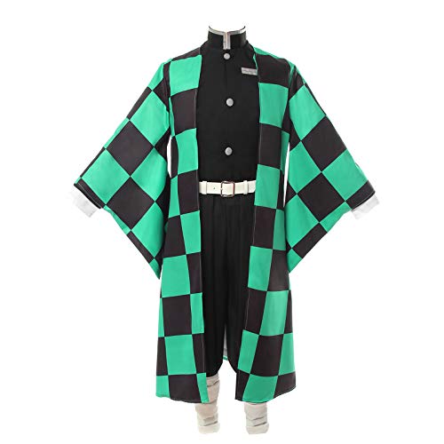 Nuoqi Tanjiro Cosplay Outfit Kamado Cosplay Costume Anime Robe Kimono Outfit Halloween Costume XS Green - Image 1