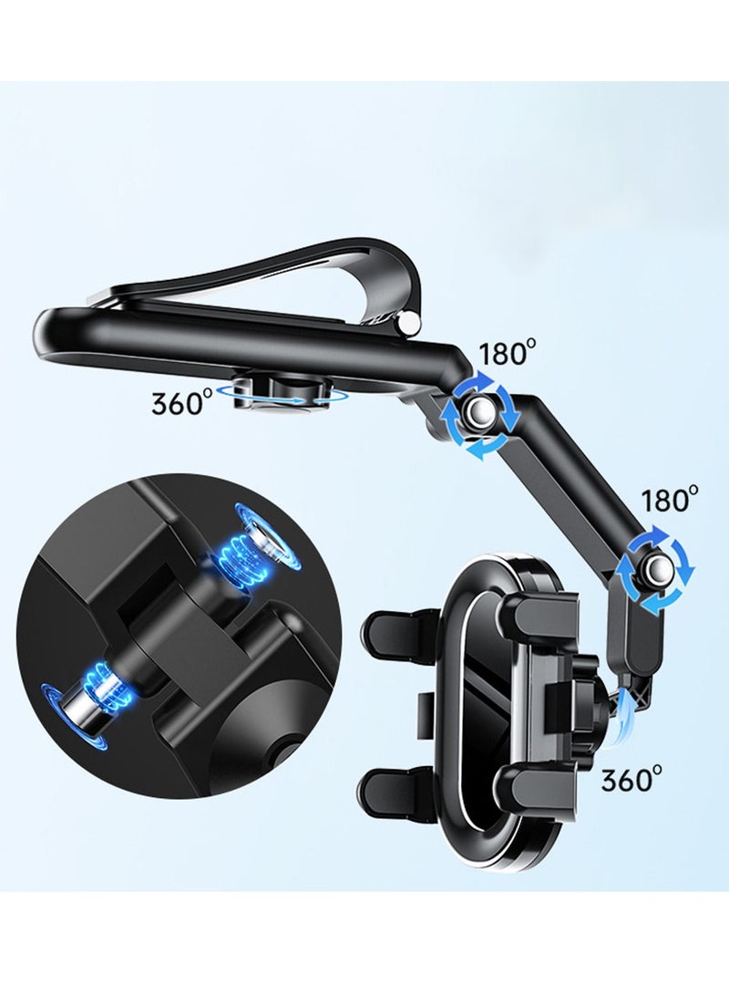 Car Phone Holder for Sun Visor, 1080° Rotatable Sun Visor Car Phone Mount Foldable Dashboard Phone Holder for Car, Universal Adjustable Spring Clip Car Cell Phone Stand for All Phone - Image 3