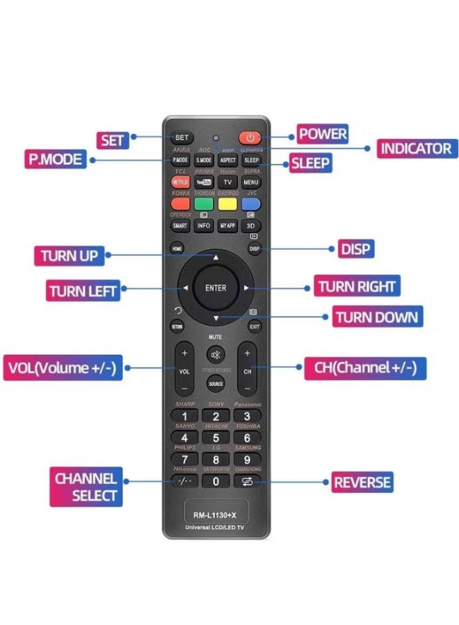 Universal LCD/LED TV Remote Control RM-L1130+X, Fits for All Brand LCD LED 3D Smart TV | WIDGETS MATRIX - Image 2