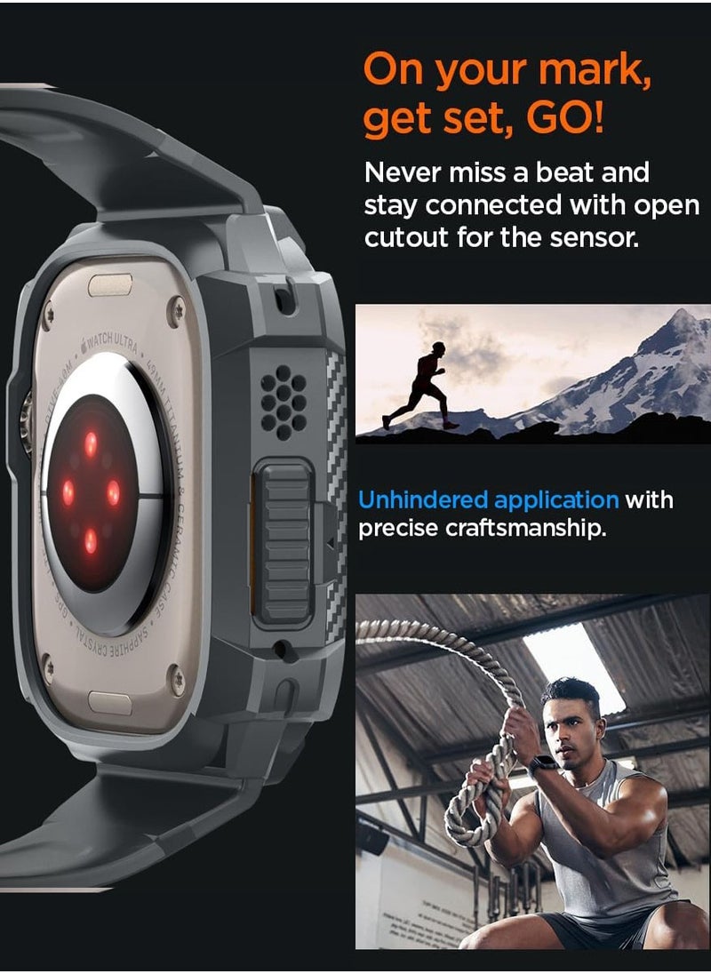 Rugged Armor Pro for Apple Watch Ultra 2 / 1 (49mm) Case Cover with Band - Dark Gray