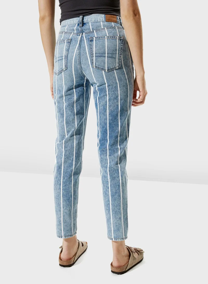 American Eagle Striped Mom Jeans
