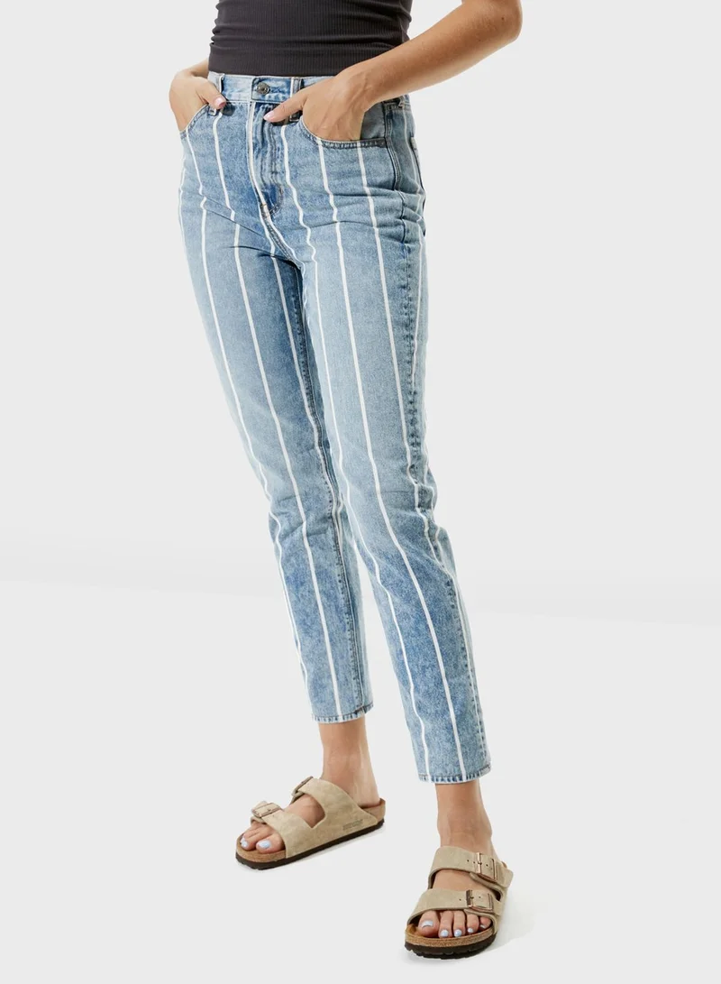 American Eagle Striped Mom Jeans