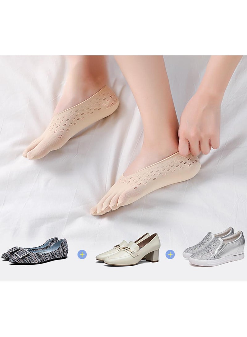 Sweet seven 3 أزواج من جوارب ضغط أصابع القدم للنساء - جوارب منخفضة للغاية غير مرئية مع شريط سيليكون - Image 4