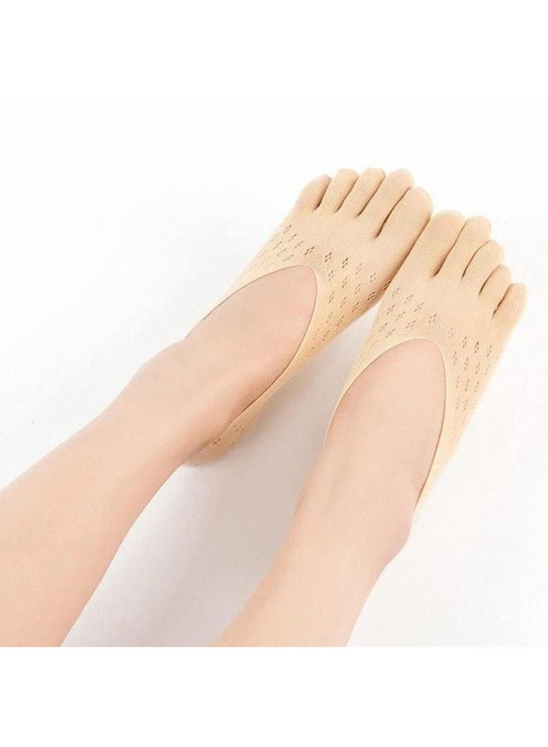 Sweet seven 3 أزواج من جوارب ضغط أصابع القدم للنساء - جوارب منخفضة للغاية غير مرئية مع شريط سيليكون - Image 3