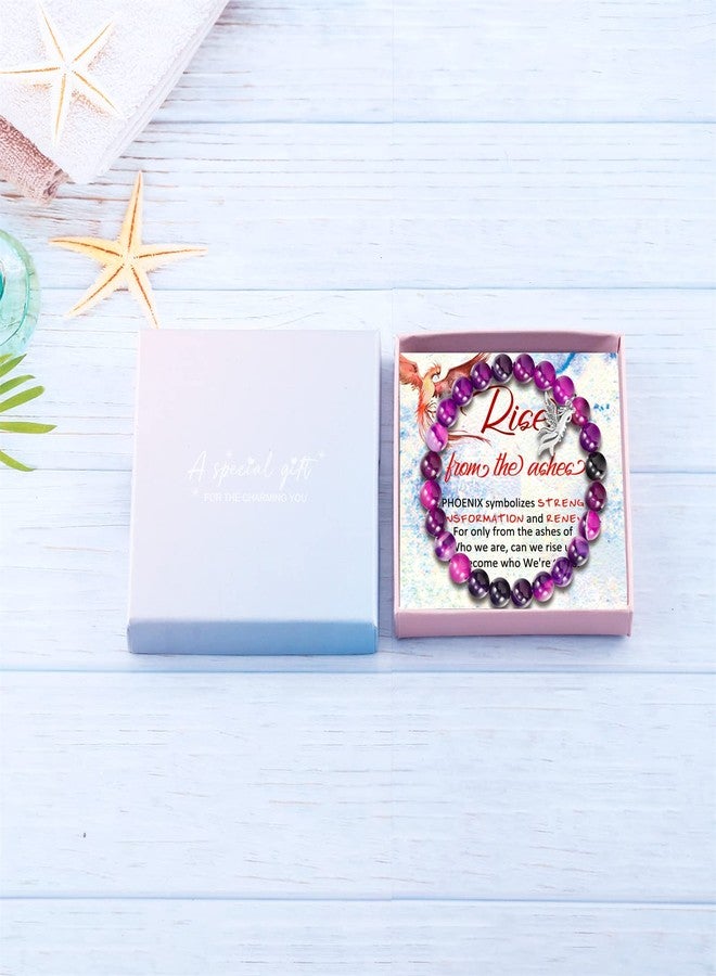 Fullrainbow Phoenix Bracelet Women Rise from the Ashes Bracelet Charm Phoenix Spirit Animal Jewelry Gifts for Women(Purple phoenix gift) - Image 2