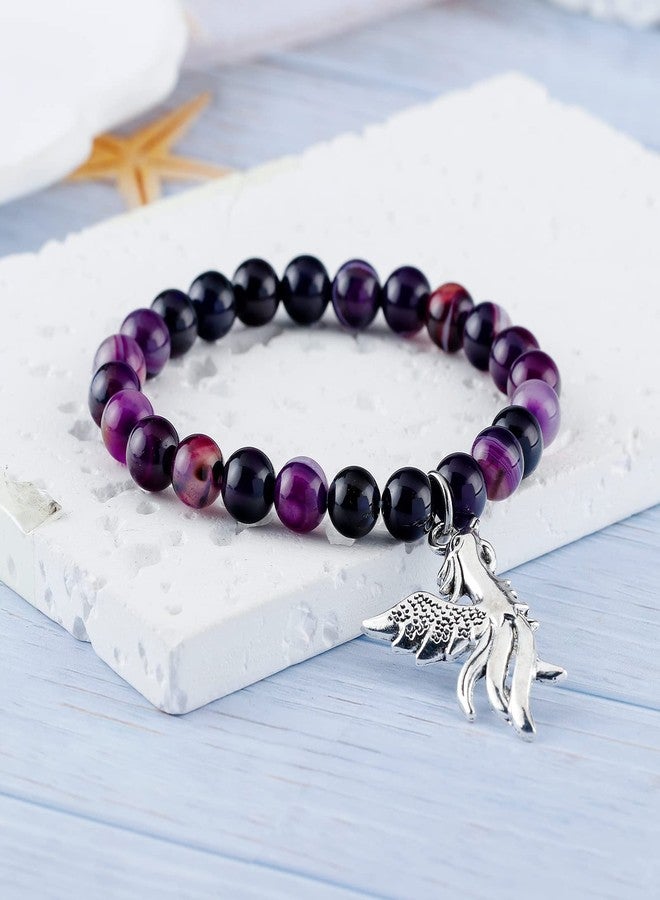 Fullrainbow Phoenix Bracelet Women Rise from the Ashes Bracelet Charm Phoenix Spirit Animal Jewelry Gifts for Women(Purple phoenix gift) - Image 4