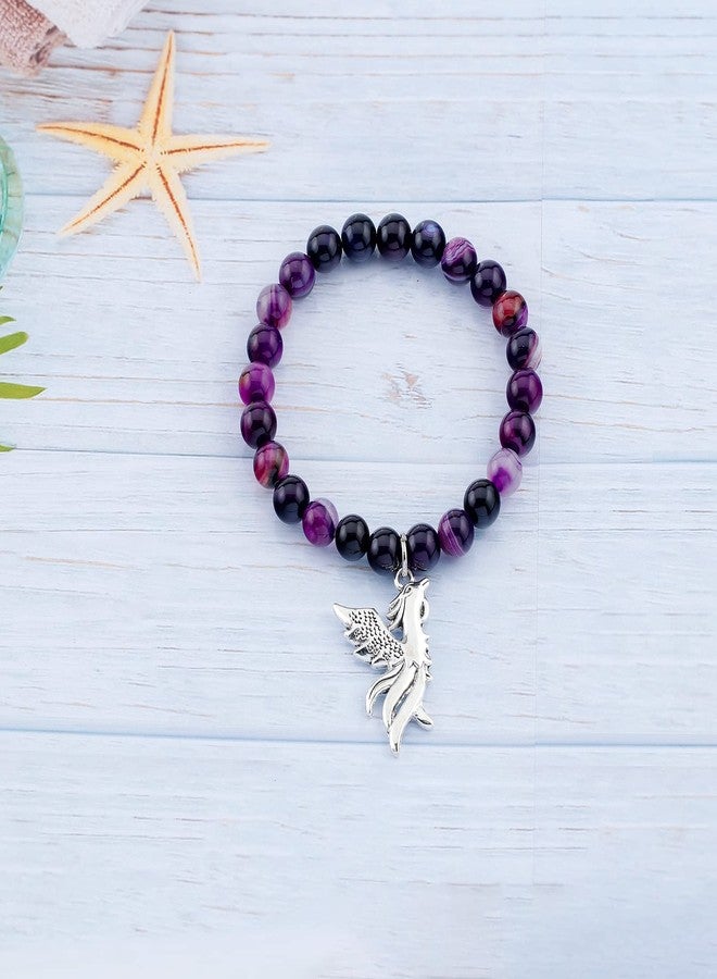 Fullrainbow Phoenix Bracelet Women Rise from the Ashes Bracelet Charm Phoenix Spirit Animal Jewelry Gifts for Women(Purple phoenix gift) - Image 3