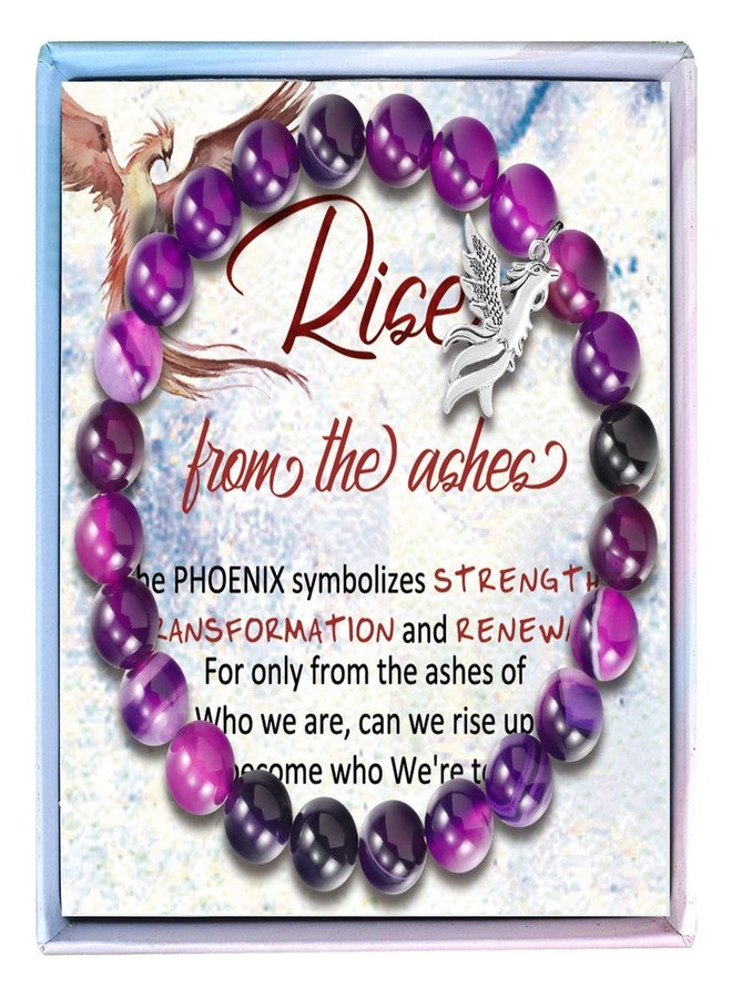 Fullrainbow Phoenix Bracelet Women Rise from the Ashes Bracelet Charm Phoenix Spirit Animal Jewelry Gifts for Women(Purple phoenix gift) - Image 1