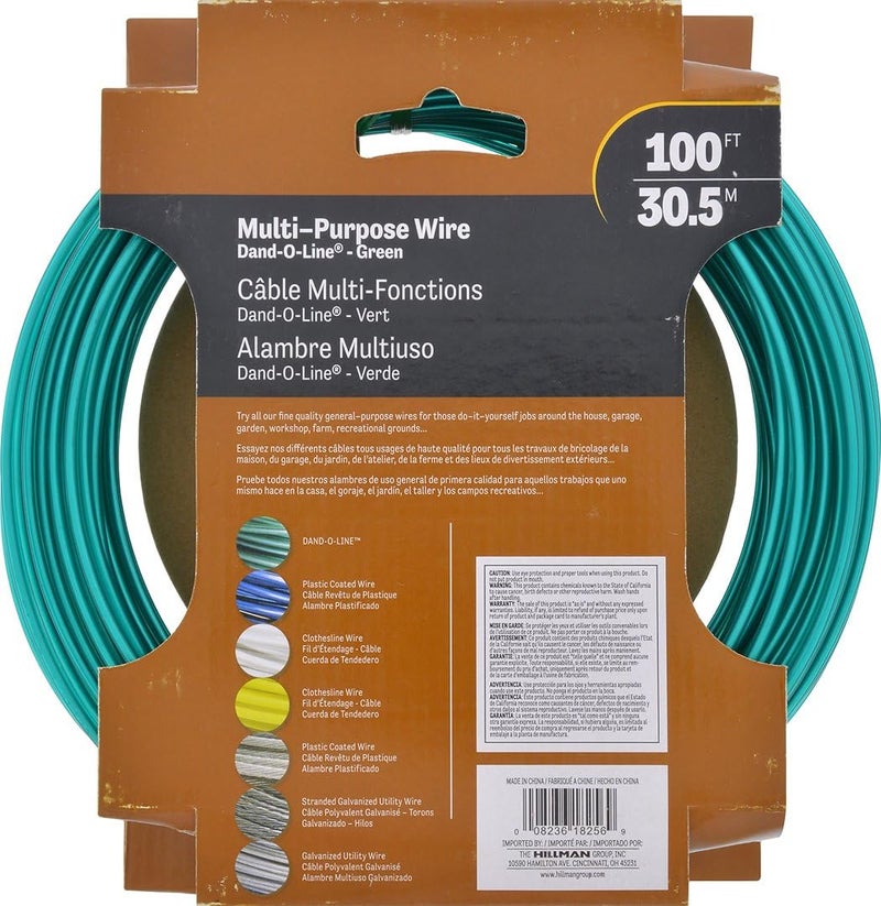 Hillman 100 ft Green Vinyl Coated Wire - 14 Gauge Multi-Purpose Utility Wire - Image 5