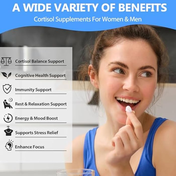 SCOLA Cortisol Supplement for Women and Men with Magnesium, Ashwagandha/L-Theanine, Cortisol Detox Manager, Cortisol Reducer Supports Relaxation & Calm, Mood, Sleep, 120 Count - Image 3