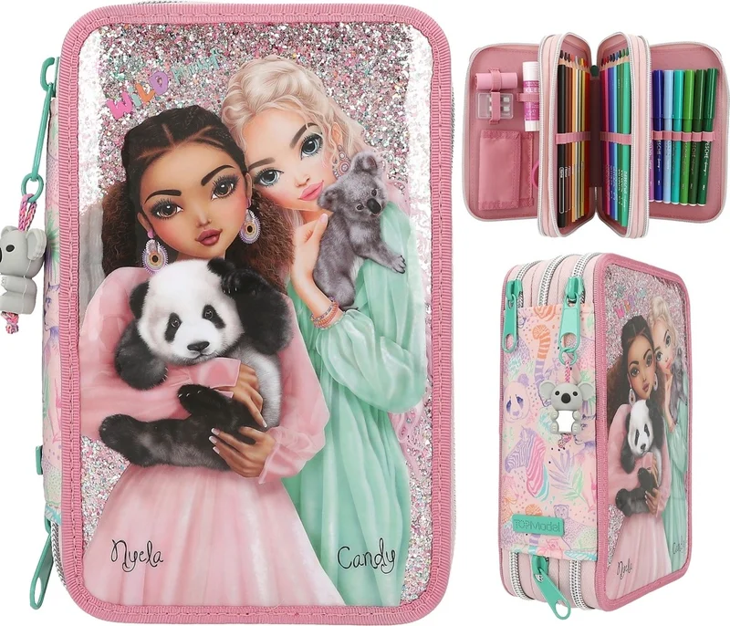 Top Model Panda and Koala 3 Layers Full Pencil Case