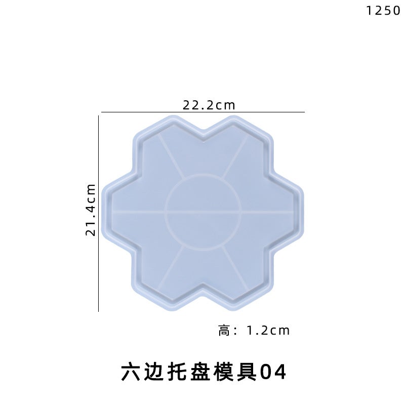 Yu Meiren Diy Crystal Drop Glue Shaped Tray Mold Multiple Tray Fruit Plate Plate Ornaments Silicone Mold - Image 3