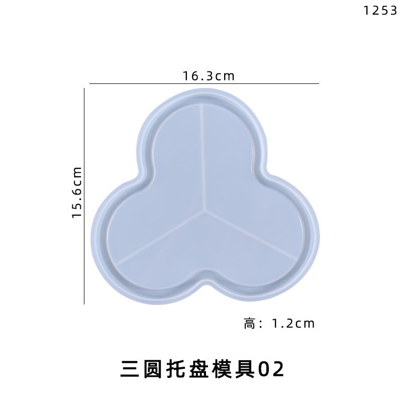 Yu Meiren Diy Crystal Drop Glue Shaped Tray Mold Multiple Tray Fruit Plate Plate Ornaments Silicone Mold - Image 1