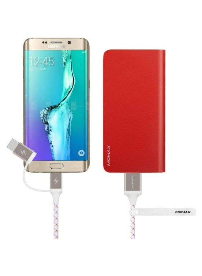 Momax ZERO 2-in-1 Fast Charging Cable | Type-C & Micro USB | Durable Braided Design | 1m – Gold & White - Image 5