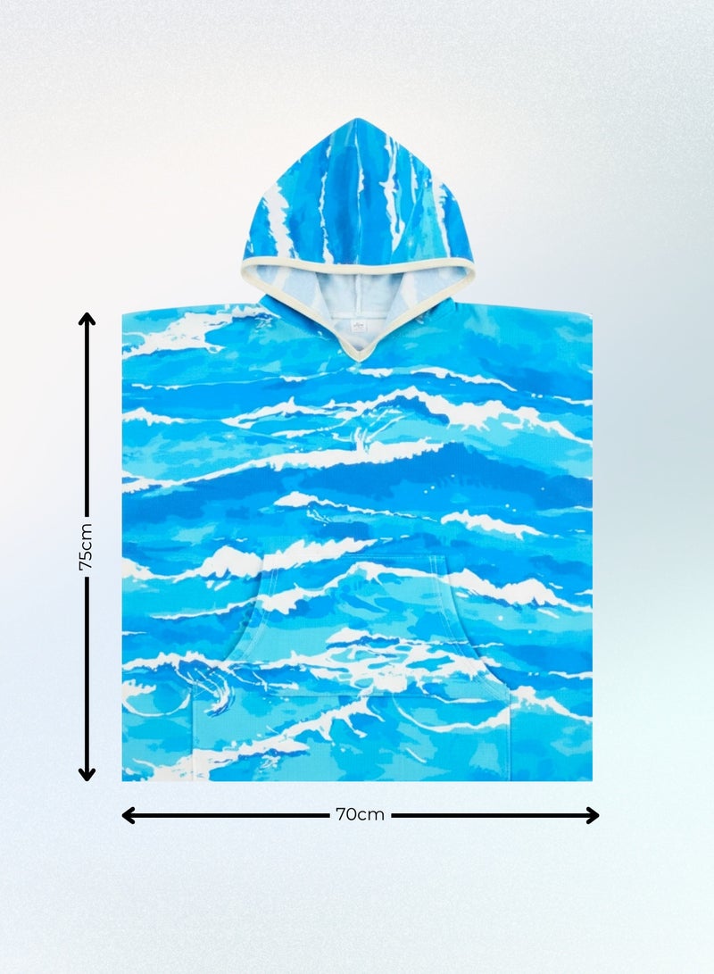 Pearl Coast International Kids Poncho Towel Hooded Pack of 2 – Quick Dry Microfiber Beach Changing Robe for Boys & Girls, Soft Absorbent Swim Cover Up - Image 5