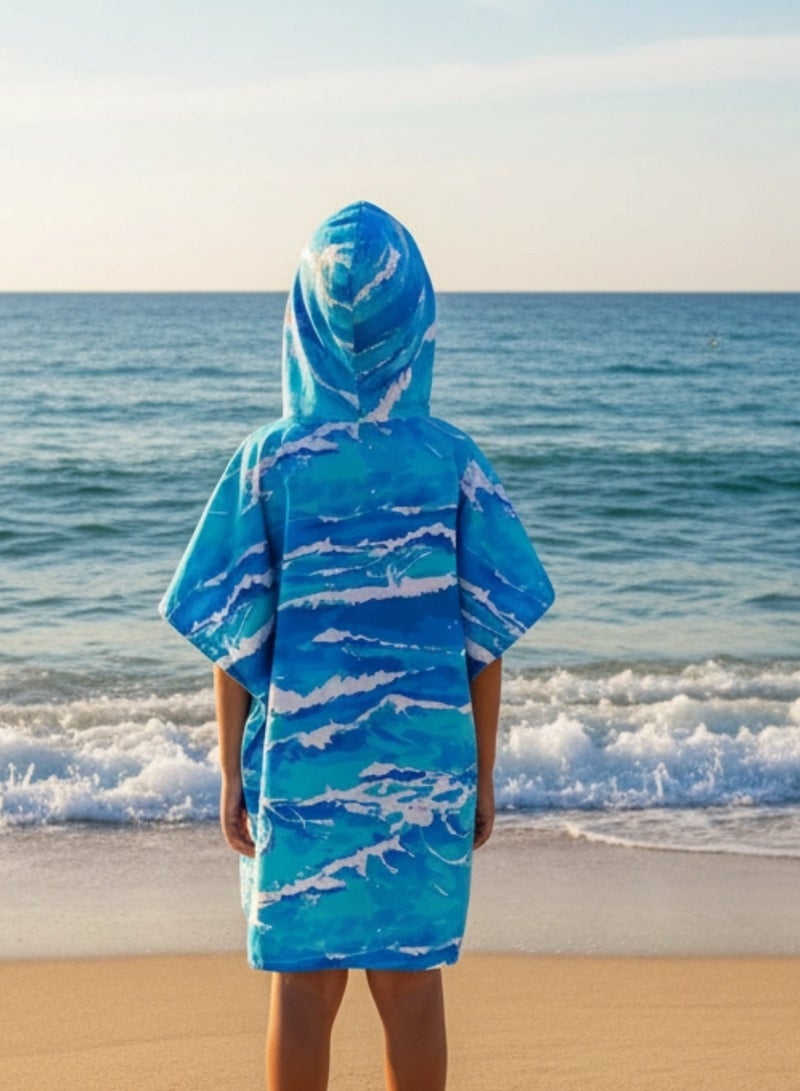 Pearl Coast International Kids Poncho Towel Hooded Pack of 2 – Quick Dry Microfiber Beach Changing Robe for Boys & Girls, Soft Absorbent Swim Cover Up - Image 3