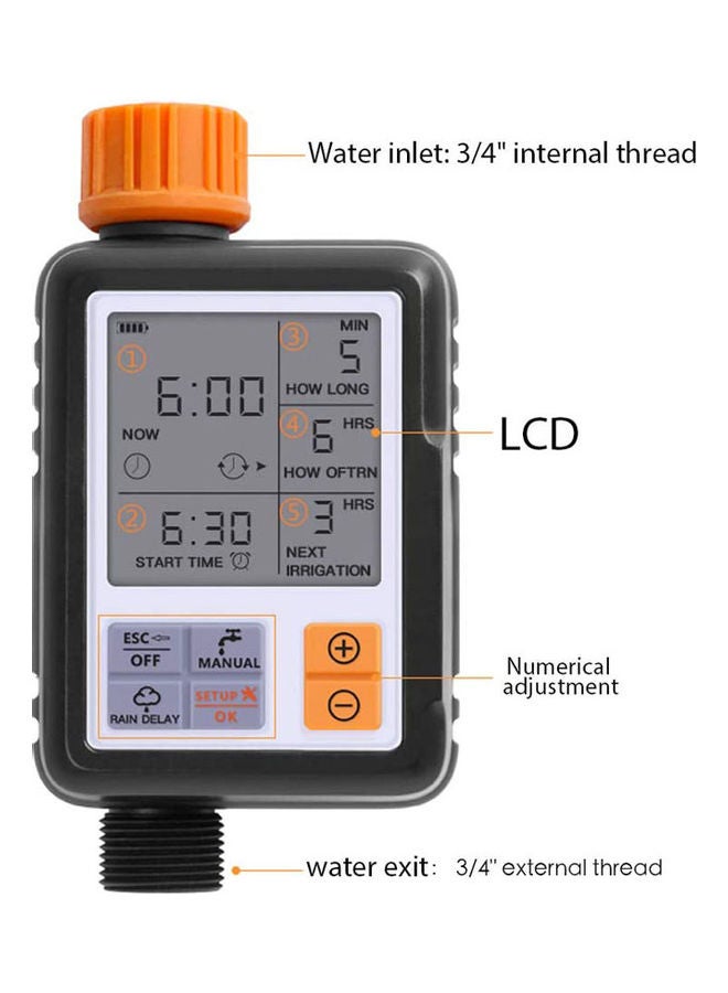 Rock Pow Automatic Water Timer Black/Orange - Image 4
